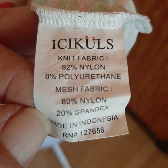 ICIKULS Bright Floral Design Textured Athletic Long Sleeve Shirt Mesh 1/4 Zip - Picture 7 of 7